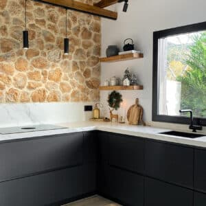 Revestimiento para Cocina Imitación Piedra Timafaya Castaño