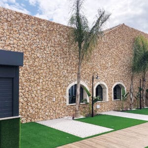 Revestimiento para Fachadas Imitación Piedra Timafaya Castaño