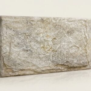 Azulejo cerámico rectangular gris con textura de piedra natural para revestimiento pared exterior